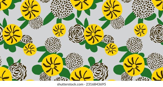 Floral and flower background. Seamless pattern.Vector.
