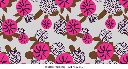 Floral and flower background. Seamless pattern.Vector.
