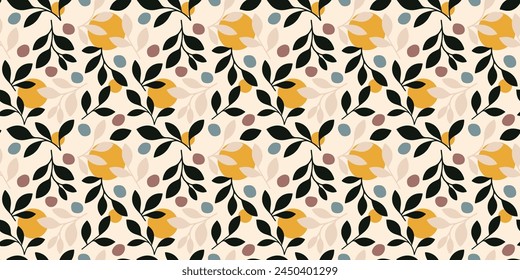 Floral and flower background. Seamless pattern.Vector.