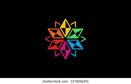 Floral Flower Colorful Pattern Logo Design Inspiration