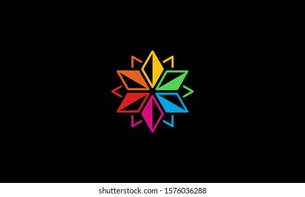 Floral Flower Colorful Pattern Logo Design Inspiration