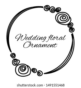 floral flower doodle sketch wedding frame ornament invitation card template collection vector illustration