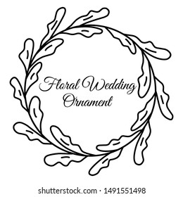 floral flower doodle sketch wedding frame ornament invitation card template collection vector illustration