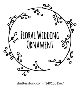 floral flower doodle sketch wedding frame ornament invitation card template collection vector illustration