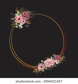 floral flower frame design vector
