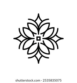 Floral Flower Geometric, OutLine Pattern Mandala Design Logo Inspiration.