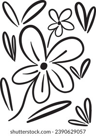 Floral, vector de ilustración floral, forma de elemento doodle de patrón abstracto dibujado a mano sin costuras para fondo de textura 