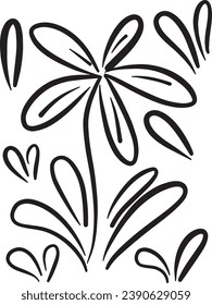 Floral, flower illustration vector, abstract hand drawn seamless pattern doodle element shape for texture backgound 