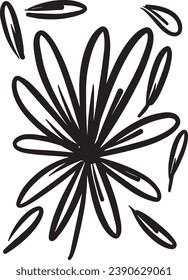 Floral, flower illustration vector, abstract hand drawn seamless pattern doodle element shape for texture backgound 