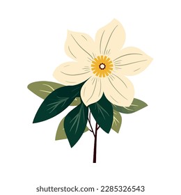 floral flower and leaf icon isolated