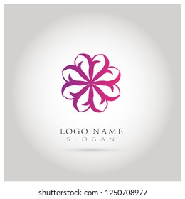 Floral, Flower & Leaf Logo. Symbol & Icon Vector Template.