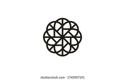 Floral Flower Line Art Pattern Logo Design Inspiration