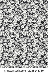 floral flower line vector seamless pattern design print