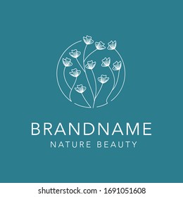 floral flower nature leaf elegant luxury logo icon vector template