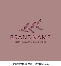 floral flower nature leaf elegant luxury logo icon vector template