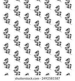 Floral flower pattern abstract background, black and white for your backdrop, fabric, wrapping and wallpaper