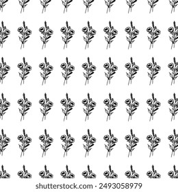 Floral flower pattern abstract background, black and white for your backdrop, fabric, wrapping and wallpaper