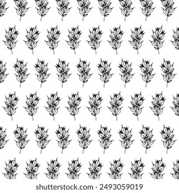 Floral flower pattern abstract background, black and white for your backdrop, fabric, wrapping and wallpaper