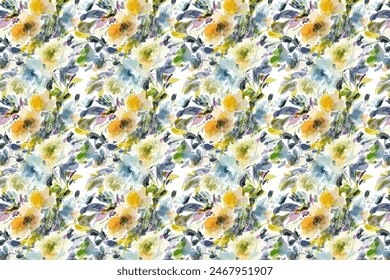 Floral flower pattern design art for textille blossom fabric illustration