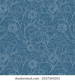 Floral Flower PAttern Fabric design Art Textile Illustration