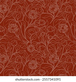 Floral Flower PAttern Fabric design Art Textile Illustration