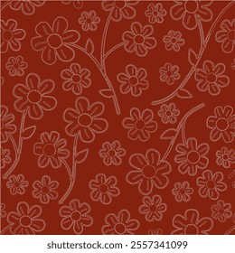 Floral Flower PAttern Fabric design Art Textile Illustration