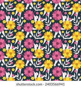 Floral flower pattern and seamless