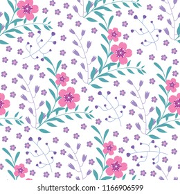 Floral Flower Seamless Pattern Wallpaper Background Wrap Illustration