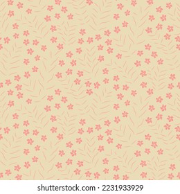 floral flower seamless vector pattern in graphic style and bright colors for stationary, fabric, home decor and more