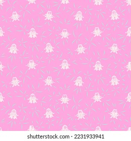 floral flower seamless vector pattern in graphic style and bright colors for stationary, fabric, home decor and more