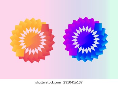 Ilustración vectorial de forma de flor floral