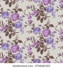 Floral flower with solid background  seamless pattern vector. for fabric ,wallpaper and more