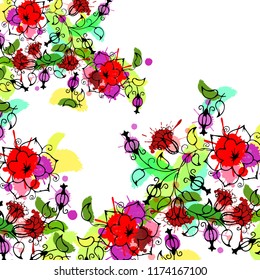 floral, flower, spring, summer, background, botanical, garden, art, nature