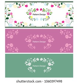 Floral flowers, blossom Heading 3 design for banner or poster. Retro blossom pastel event concept. Vector.