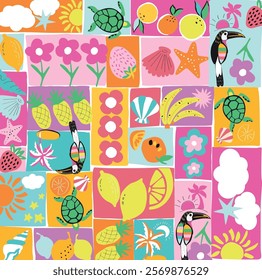 floral, flowers, fruit, sun, summer, animal pattern, summer pattern, lemon, beach pattern, girls pattern, 
