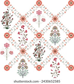 floral flowers pattern border vector