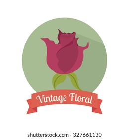 Floral and flowers vintage decorative design, vector illustration.