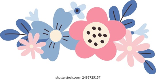 Floral Flowers Wreath Vector Illustration
