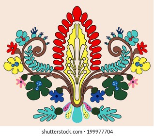 Floral folk motif