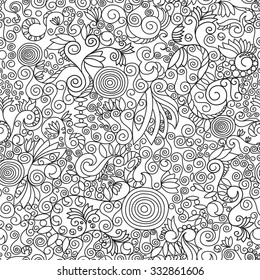 Floral folk ornamental pattern