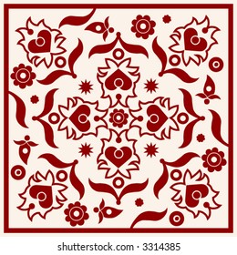 floral folk pattern