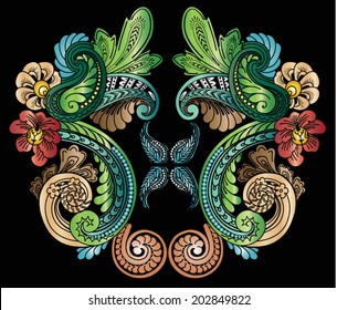 Floral folk print,colorful