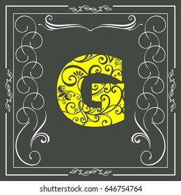 floral font alphabet  typeface  g