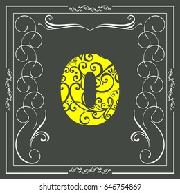 floral font alphabet  typeface  zero