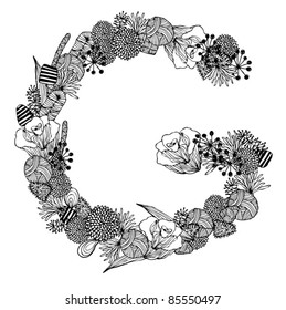 floral font G