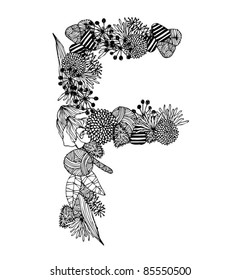 floral font G