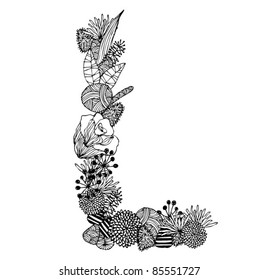 floral font L