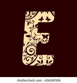 floral font typeface alphabet e