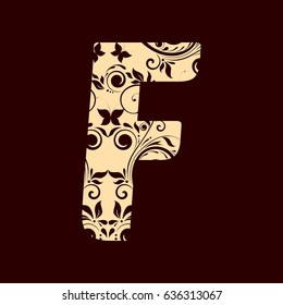 floral font typeface alphabet named f