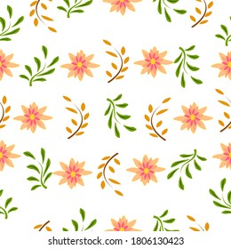 Herbstelemente aus Blumenwäldern nahtlos.